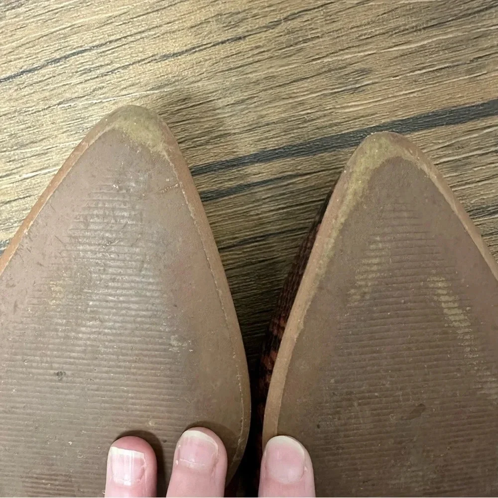 Madewell Mules 8 The Emilia Mule in Snake Embossed Leather Slip On Brown Slides - Picture 13 of 14